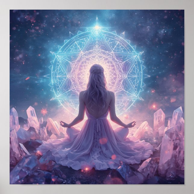 Póster Meditación de Cristal Celestial (Frente)