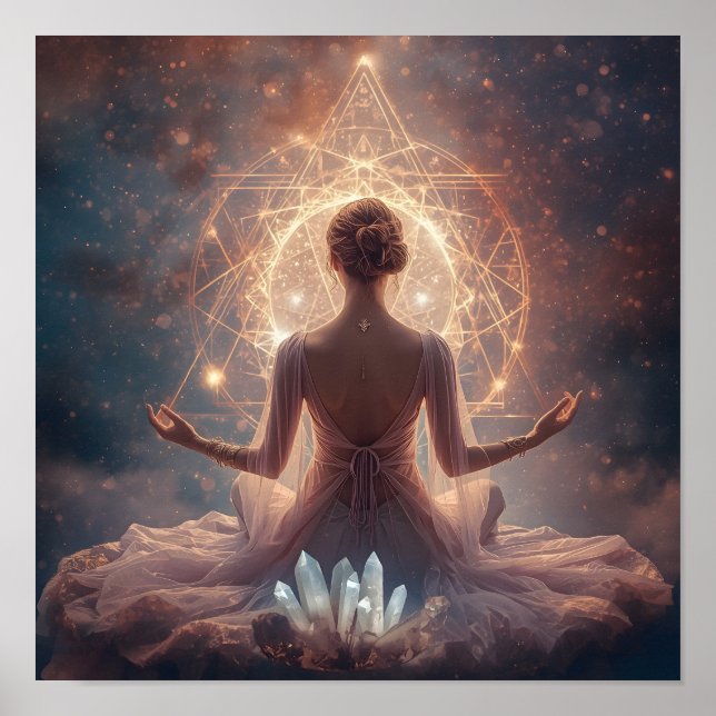 Póster Meditación de Cristal Luminoso (Frente)