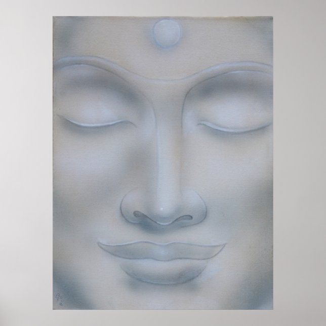 Póster meditación de la cara de buddah (Frente)