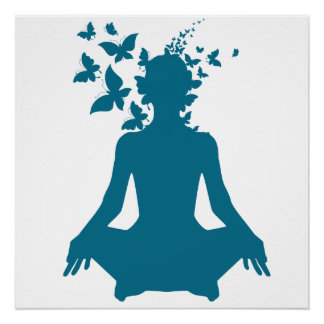 Póster meditación de yoga energía positiva tranquilidad