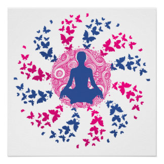 Póster meditación de yoga energía positiva tranquilidad