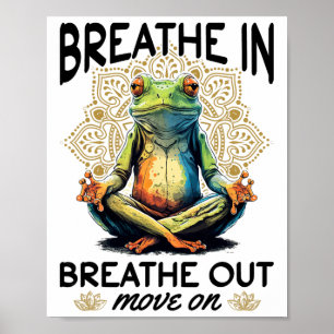 Póster Meditación de Yoga - Inspira, Expira, Sigue Adelan