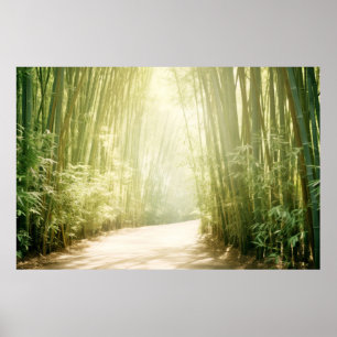 Póster Meditación del paisaje de bambú Serene Calm