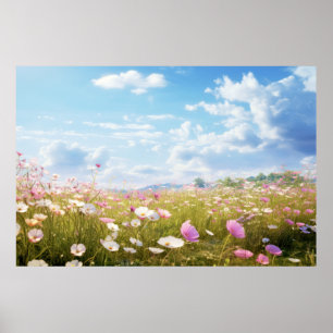 Póster Meditación del paisaje del prado Serene Calle