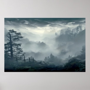 Póster Meditación del paisaje del valle Serene Calm