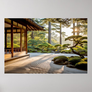 Póster Meditación en el jardín Serene Tranquilidad Paz