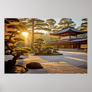 Póster Meditación en el jardín Serene Tranquilidad Paz