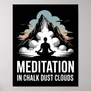Póster Meditación en nubes de polvo de tiza Escalador de