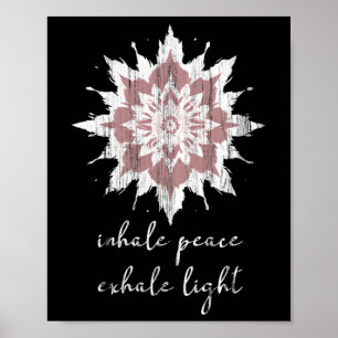 Póster Meditación Esotérica Flor de Loto Inhalar Paz Exha