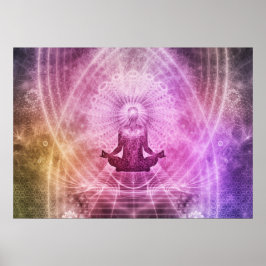 Póster Meditación espiritual del yoga Zen Colorful