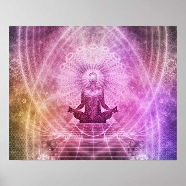 Póster Meditación espiritual del yoga Zen Colorful (Frente)