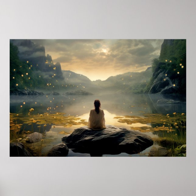 Póster Meditación paisajística Serene Tranquilo (Frente)