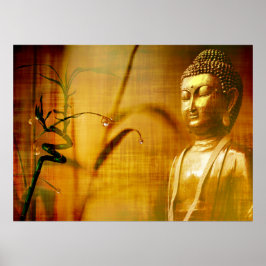 Póster Meditación y bambú