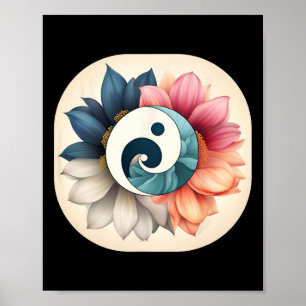 Póster Meditación Yoga Tai Chi Qi Gong Za Zen Yin Yang Lo
