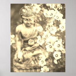 Póster *~* Meditación Zen Buddha Meditar Flores Oro
