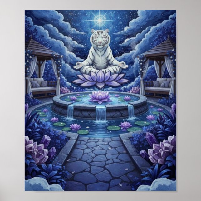 Póster MeditaciónDelTigreBlanco (Frente)