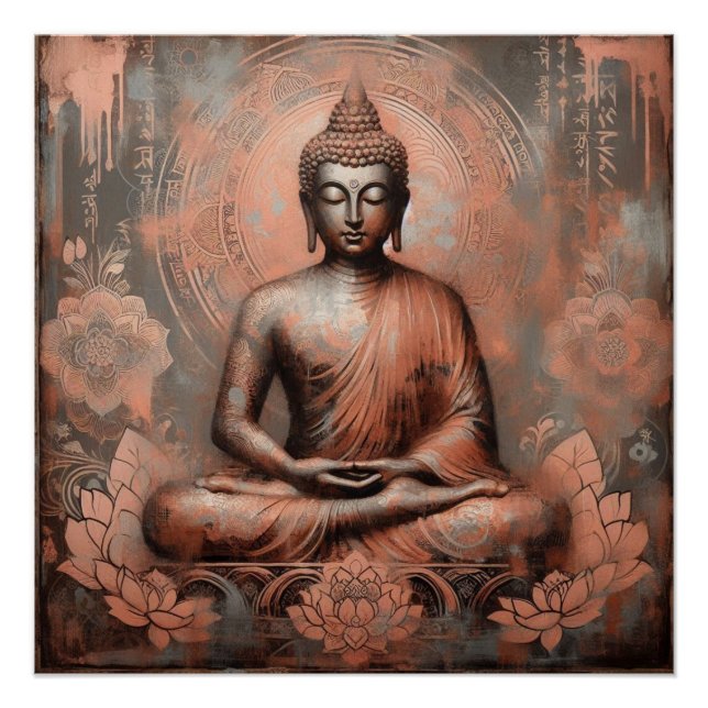 PÓSTER MEDITANTE DE BUDA AP #12 (Anverso)