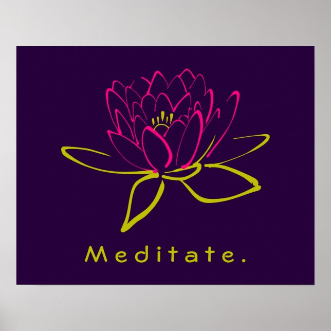 Póster Meditar. Flor de Lotus (Frente)