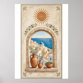Póster Mediterranean Boho Sun & Sea Poster