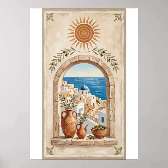 Póster  Mediterranean Boho Sun & Sea Poster (Frente)