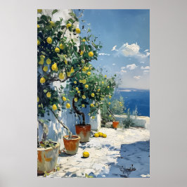 Póster Mediterranean Impressionism with Lemons