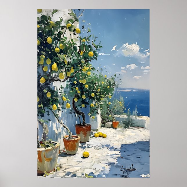 Póster Mediterranean Impressionism with Lemons (Frente)