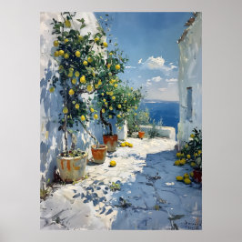 Póster Mediterranean Impressionism with Lemons
