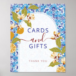 Póster Mediterranean Lemon Amalfi Coast Baby Shower