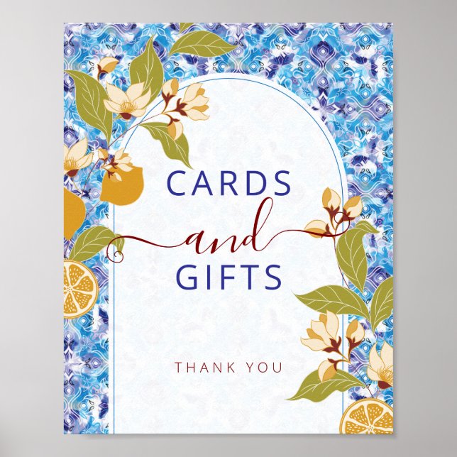 Póster Mediterranean Lemon Amalfi Coast Baby Shower (Frente)