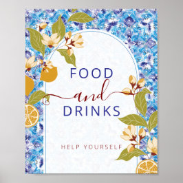 Póster Mediterranean Lemon Amalfi Coast Baby Shower