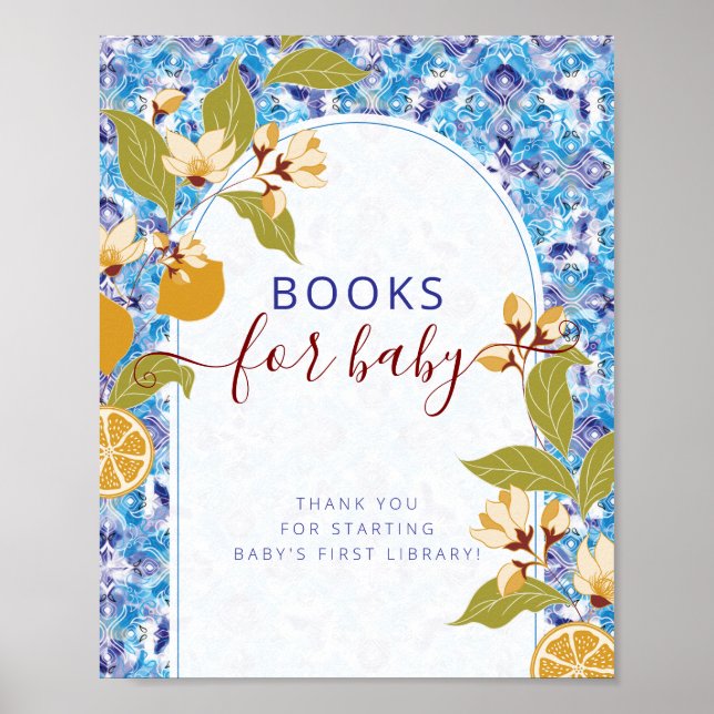 Póster Mediterranean Lemon Amalfi Coast Baby Shower (Frente)