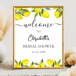 Póster Mediterranean Yellow Lemon Bridal shower