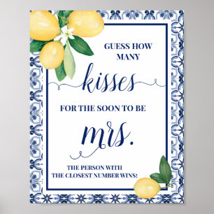 Póster Mediterráneo cuántos besos para la señora Rótulo d