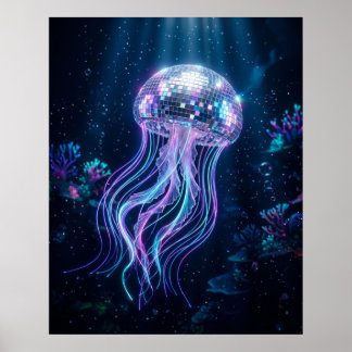 Póster Medusa de Disco Neon Abismo
