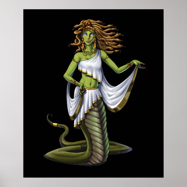 Póster Medusa, diosa griega de mitología (Frente)