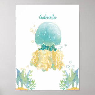 Póster Medusas Capricho Subacuático Personalizable
