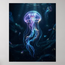 Póster Medusas Luminosas Resplandor Oceánico