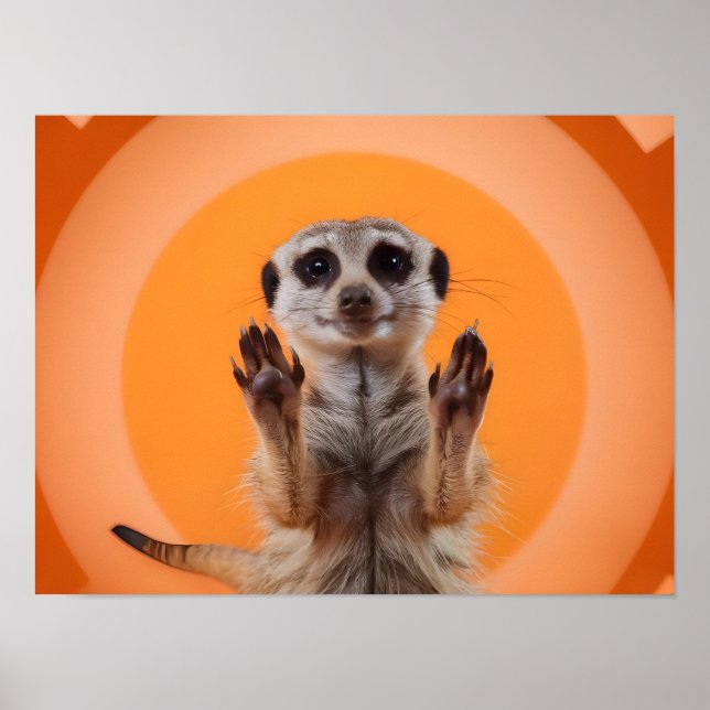 Póster Meerkat Making Stop Gesture (Frente)