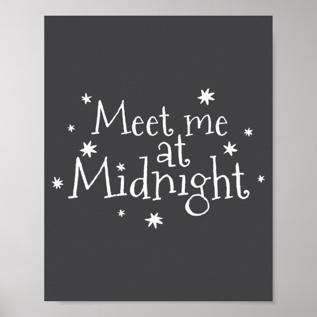 Póster Meet Me At Midnight New Year 2026 Romantic Countdo (Frente)