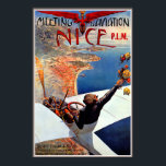 Póster Meeting d'Aviation, Niza, Francia 1910 Vintage Art<br><div class="desc">Una reproducción del cartel de viaje Art Nouveau vintage para una reunión de aviación en Niza, en la Riviera Francesa. Muy raros, restaurados con pericia. Esta obra de arte se vería genial si estuviera enmarcada en casa, oficina, bar, cafetería, pub o restaurante. Por favor, personalizar el tamaño del poster, la...</div>