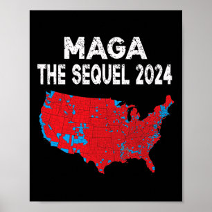 Póster Mega el mapa electoral del presidente Trump 2024