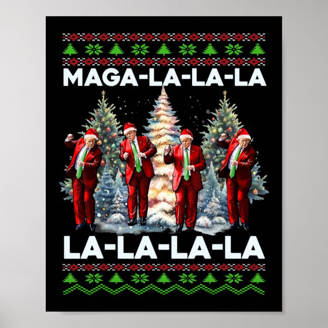 Póster Mega La La Donald Trump engaña a 47 Navidades feos (Frente)