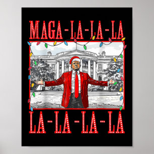 Póster Mega La La La Navidades Santa Funny Trump Xmas Paj