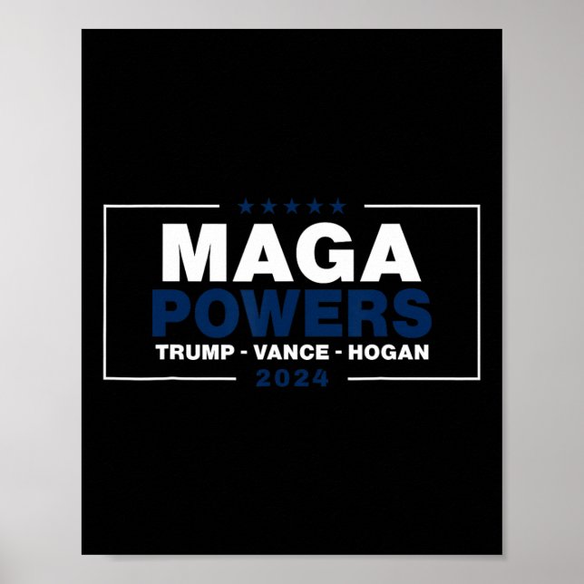 Póster Mega Potencias Trump Vance Hogan 2 (Frente)