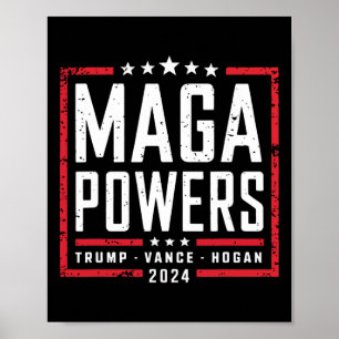 Póster Mega Potencias Trump Vance Hogan 2024 Funny patrió