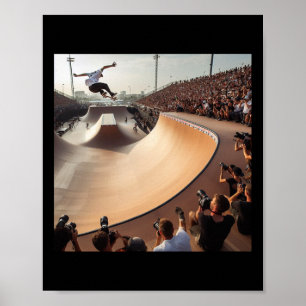 Póster Mega Rampa Brasil. Concurso de Skate Skateboar