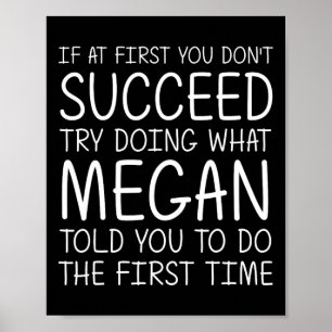 Póster Megan Gift Nombre Personalizado Cumpleaños Gracios