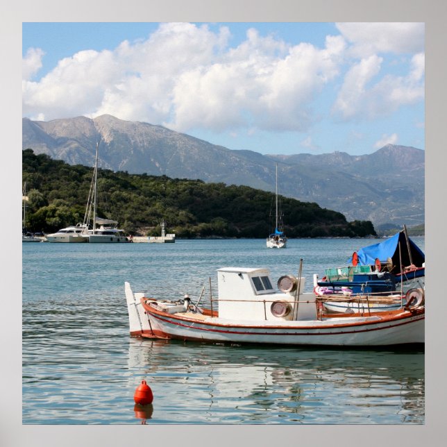 Póster Meganissi, plaza de la isla griega (Frente)