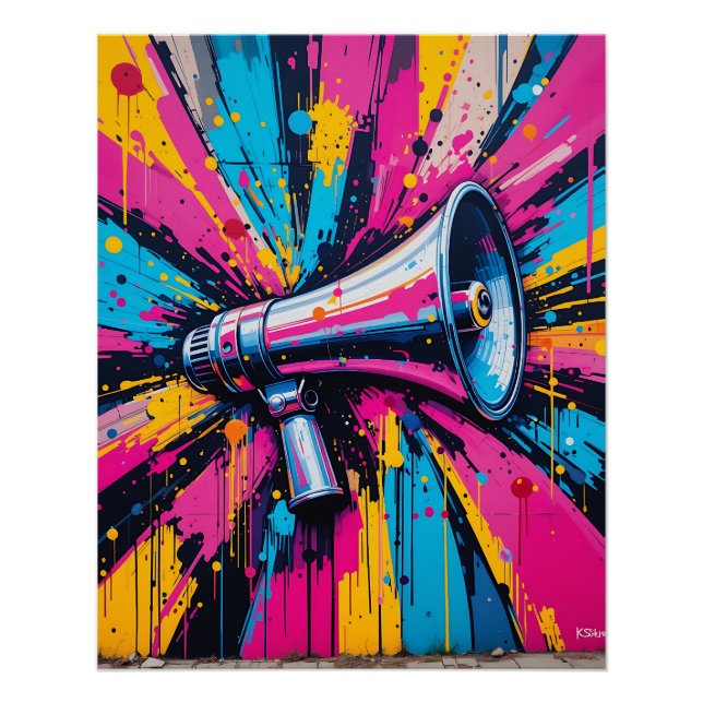 Póster Megaphone Madness: Bold Street Art Energy (Anverso)