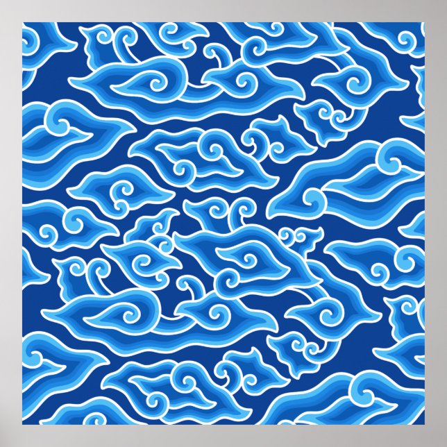 Póster Megenmienda del patrón de batik de Megenmienda (Frente)